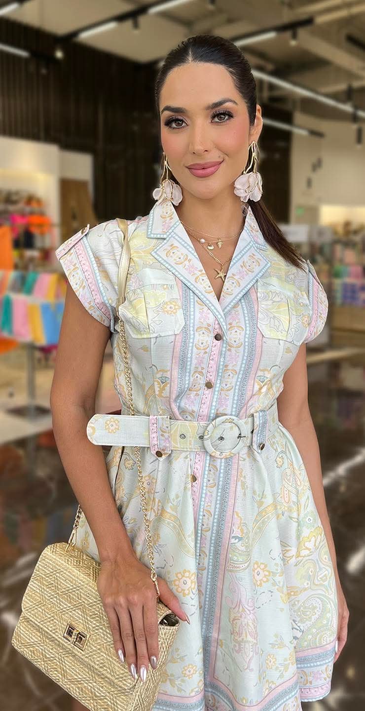Coastal Canvas Belted Dress FT849