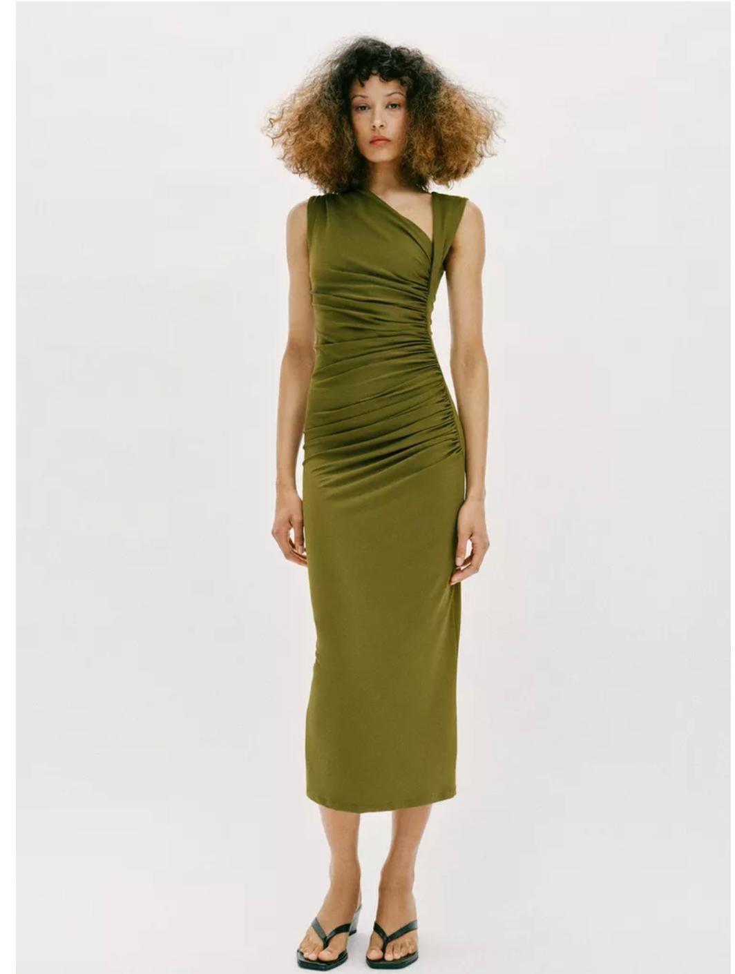 Asymmetric Draped Dress FT798