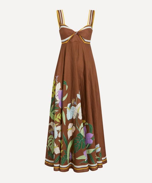 Twisted Midi Dress In Cotton Linen FT801