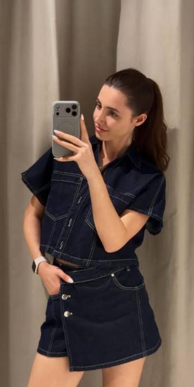 Stunning Denim Skirt Set FT803