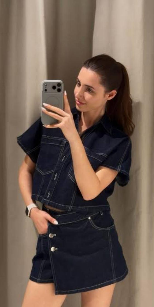 Stunning Denim Skirt Set FT803