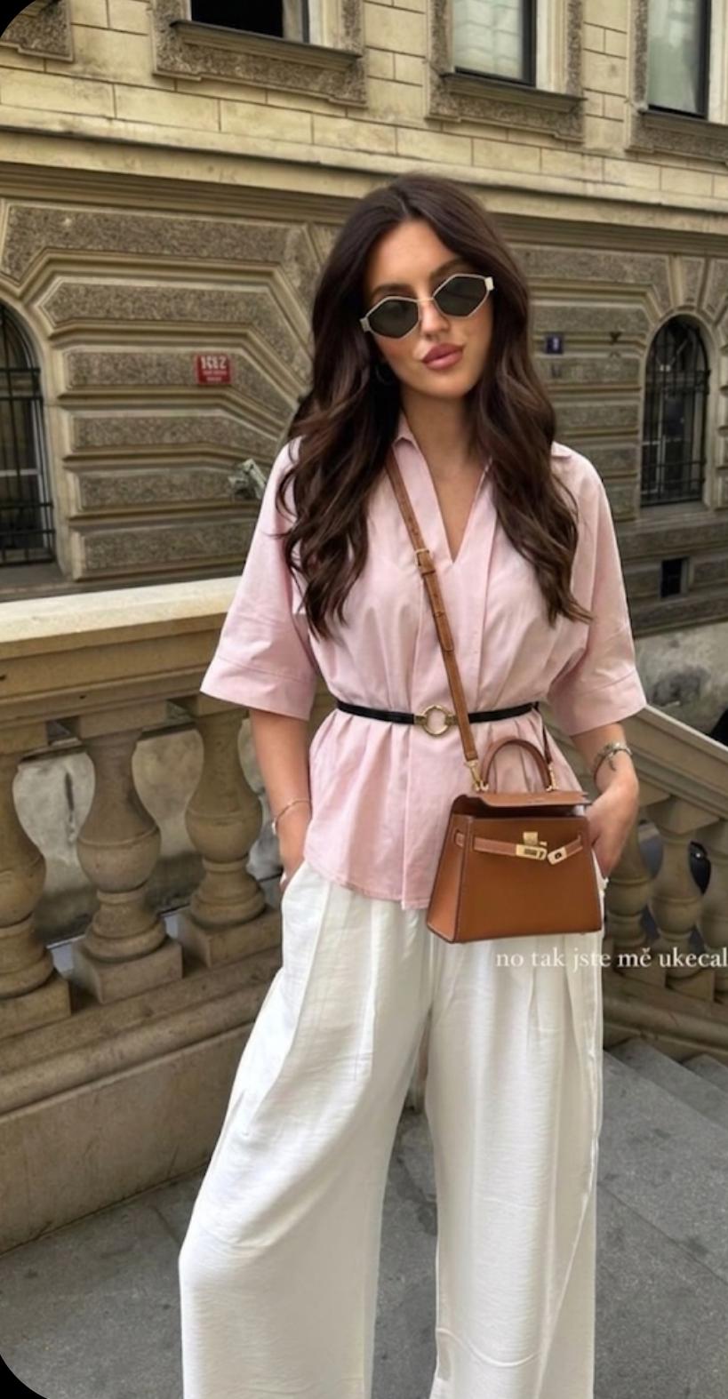 Loose Fit Cotton Shirt With Belt FT709