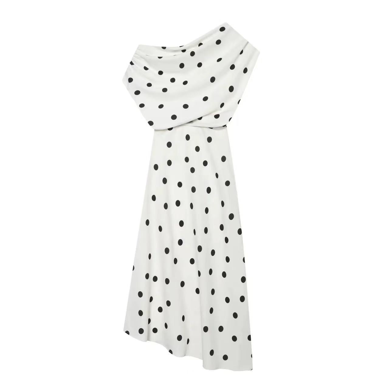 Asymmetric Polka Dot Dress FT715