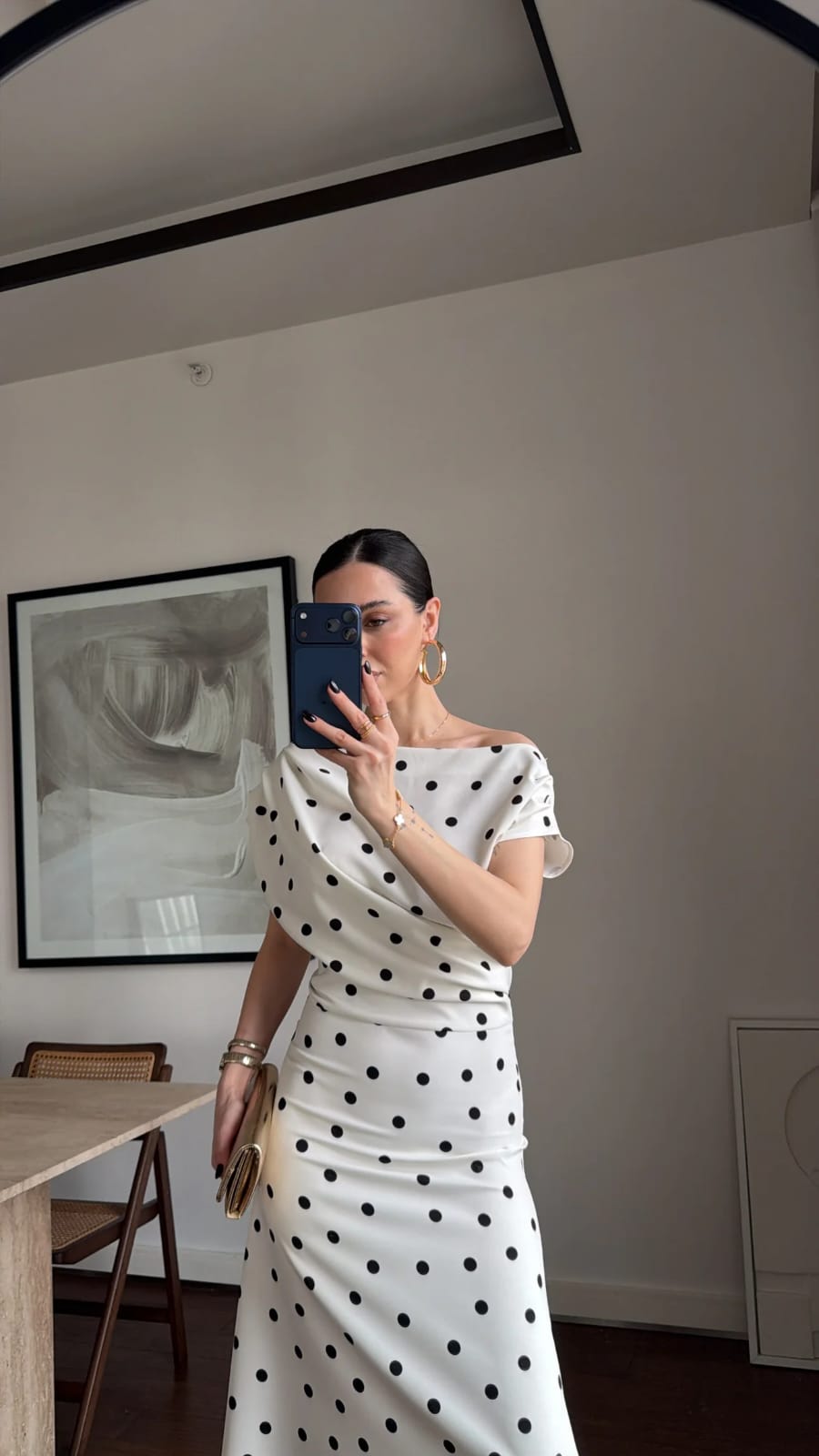 Asymmetric Polka Dot Dress FT715