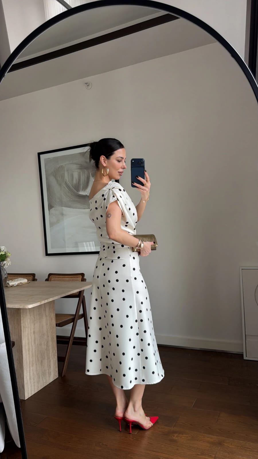 Asymmetric Polka Dot Dress FT715