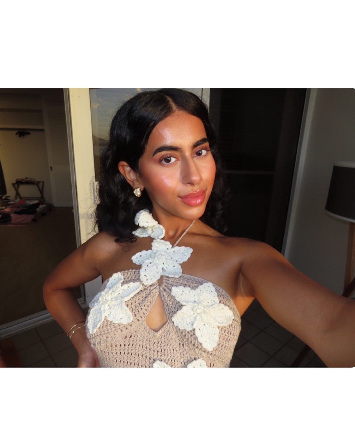 Stunning Crochet Flower Dress FT723