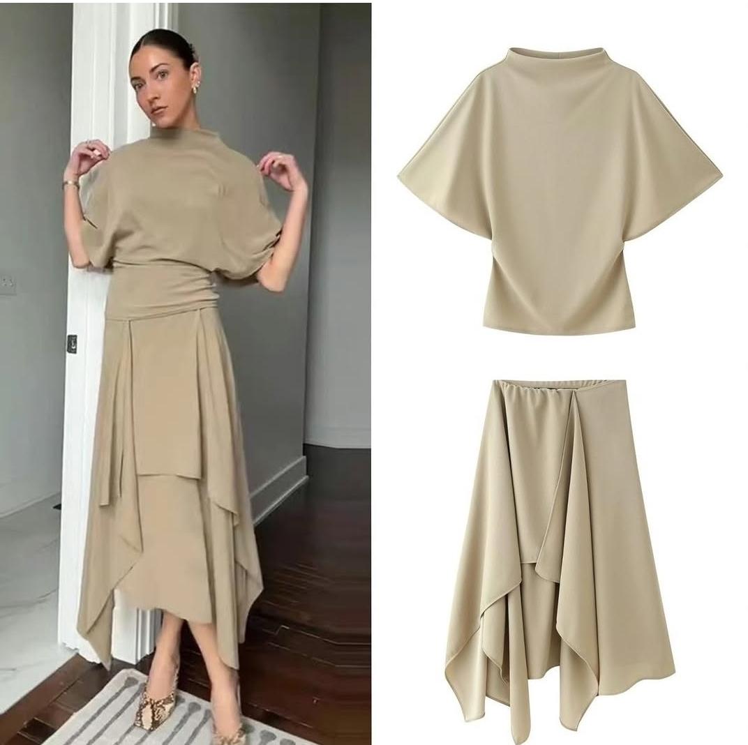 Asymmetrical Skirt And Top Set FT724