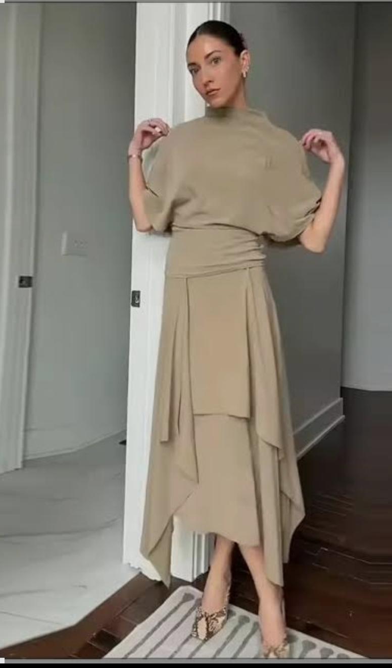 Asymmetrical Skirt And Top Set FT724