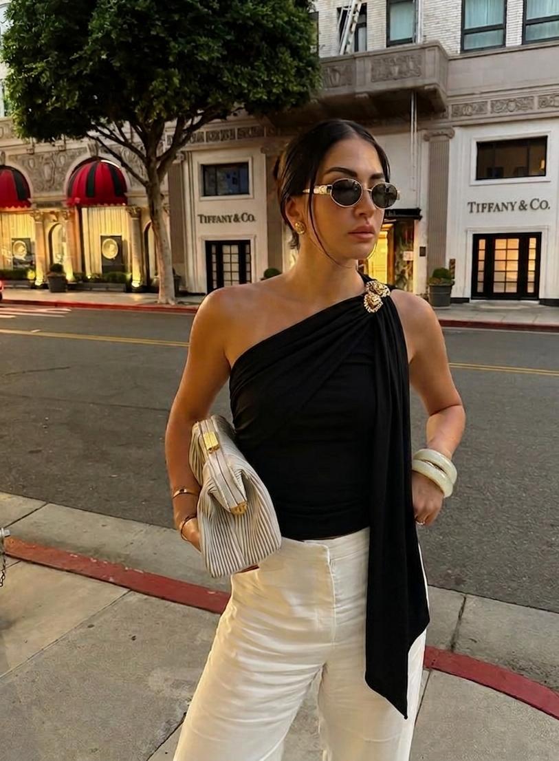 Stunning One Off Shoulder Draped Top FT725
