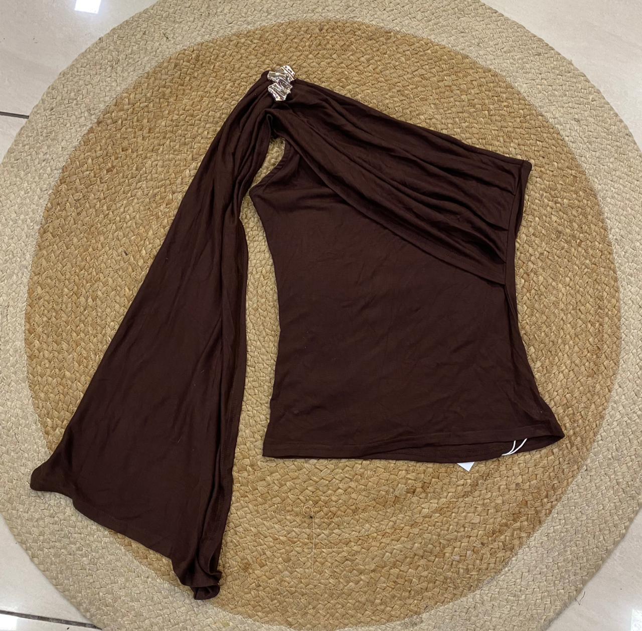 Stunning One Off Shoulder Draped Top FT725