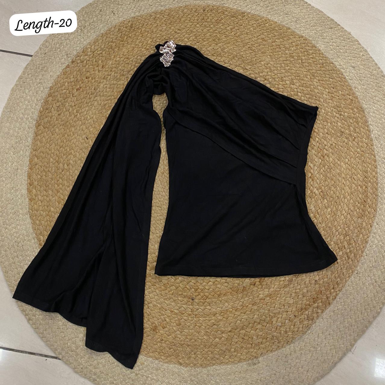 Stunning One Off Shoulder Draped Top FT725