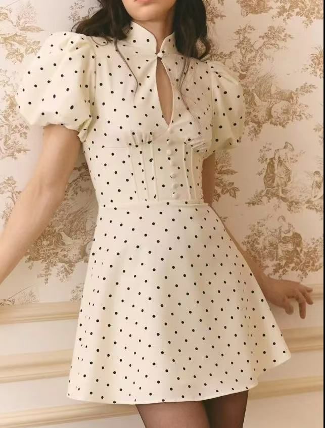 Stunning Polka Dot Corset Style Dress FT727