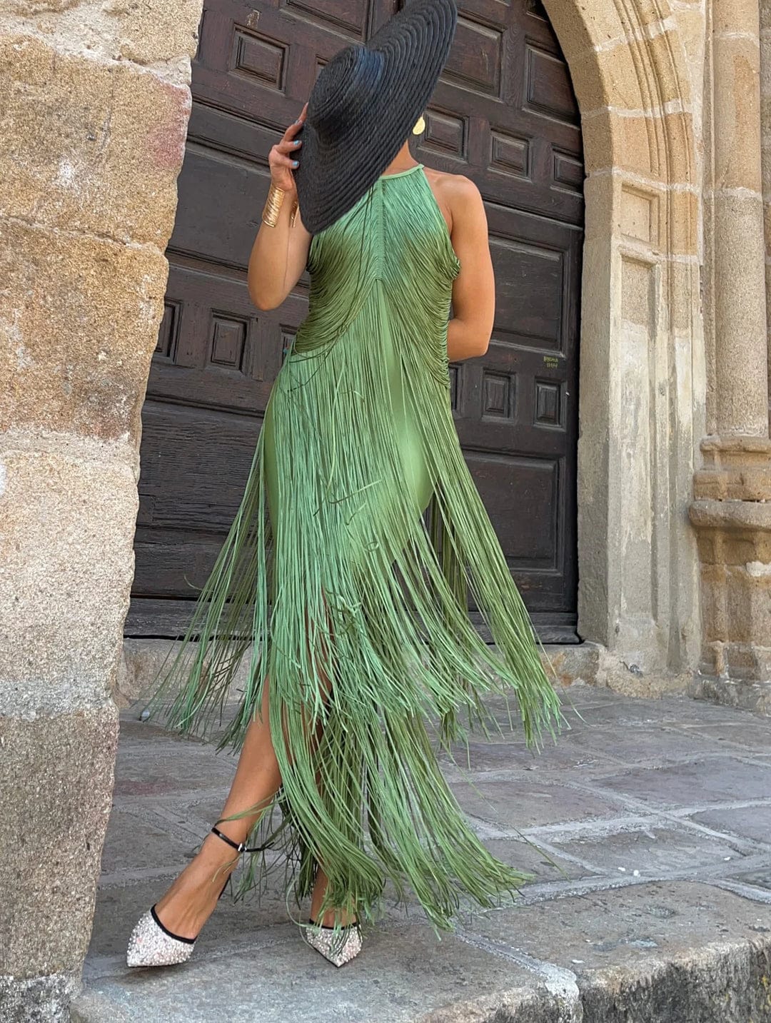 Stunning Fringes Maxi Dress FT783