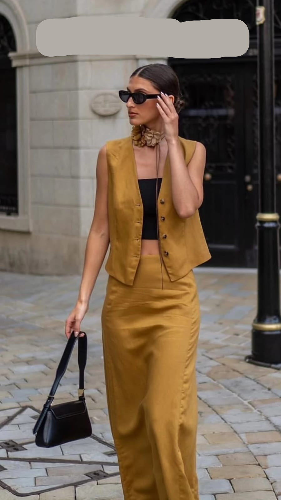 Waist Coat And High Waist Skirt Set FT834