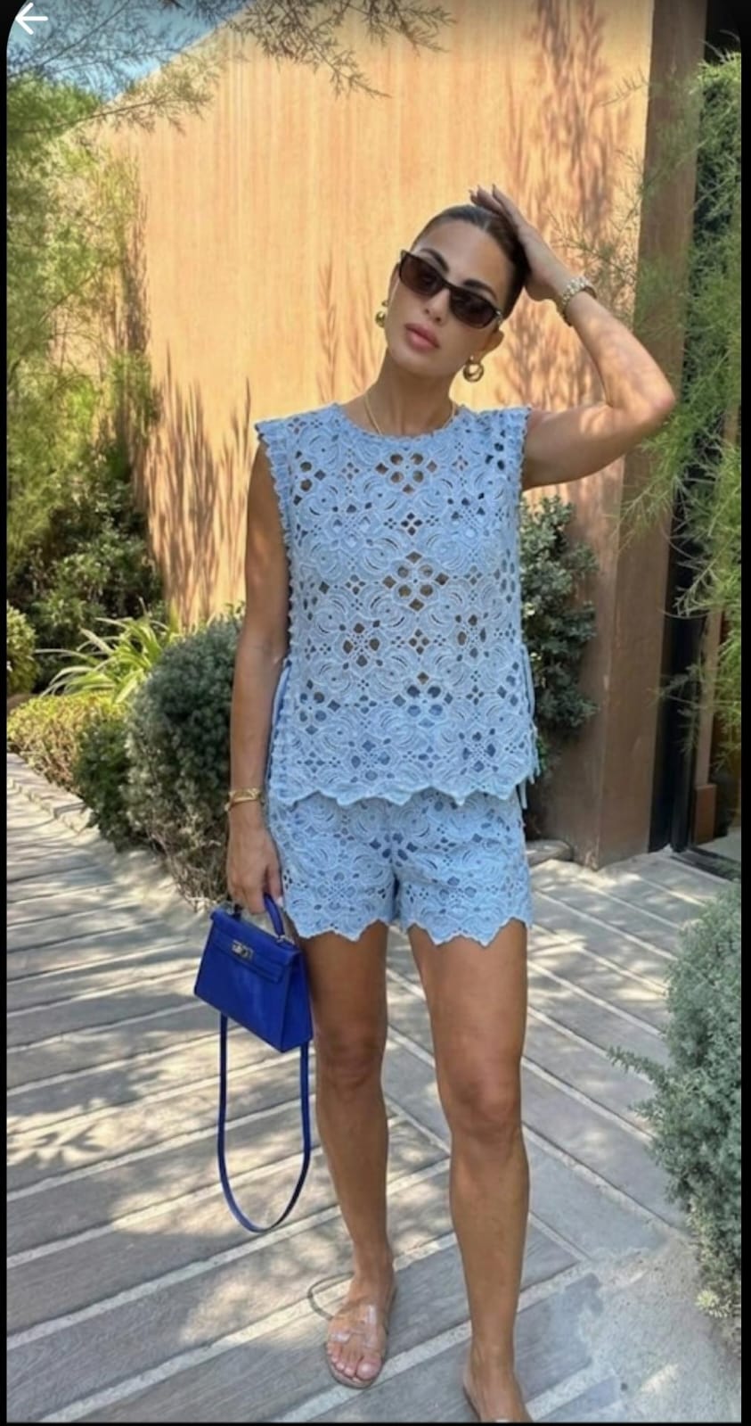 Crochet Tie Up Top With Short FT836