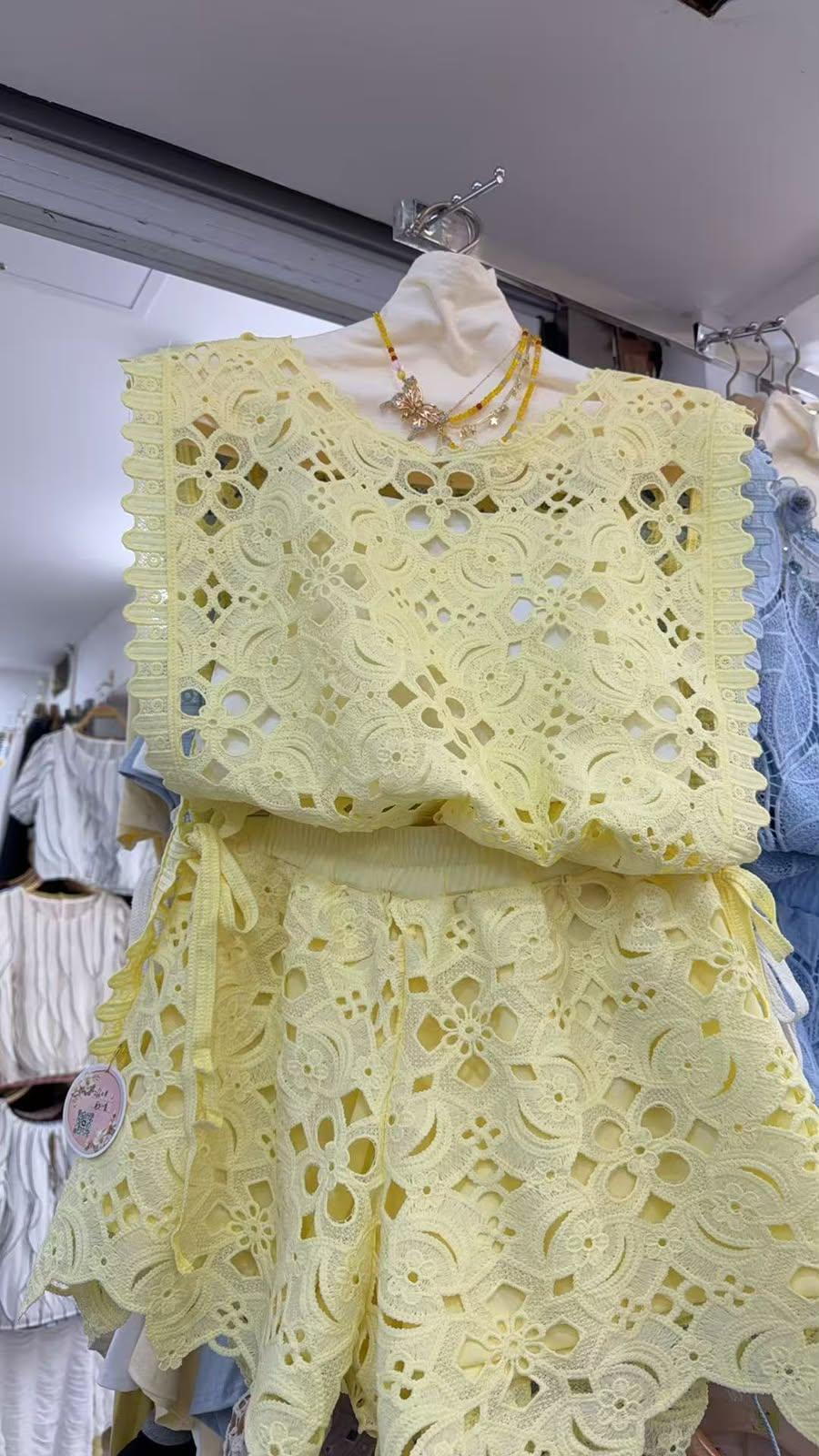 Crochet Tie Up Top With Short FT836