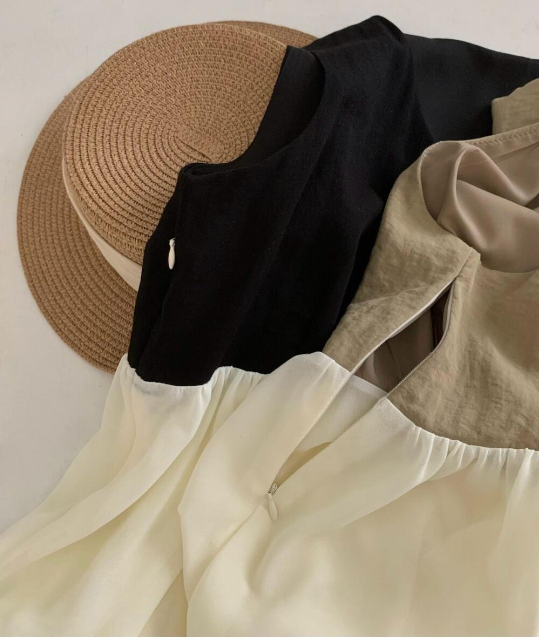 Color Block Ruffled Sleeveless Top And Pant FT839