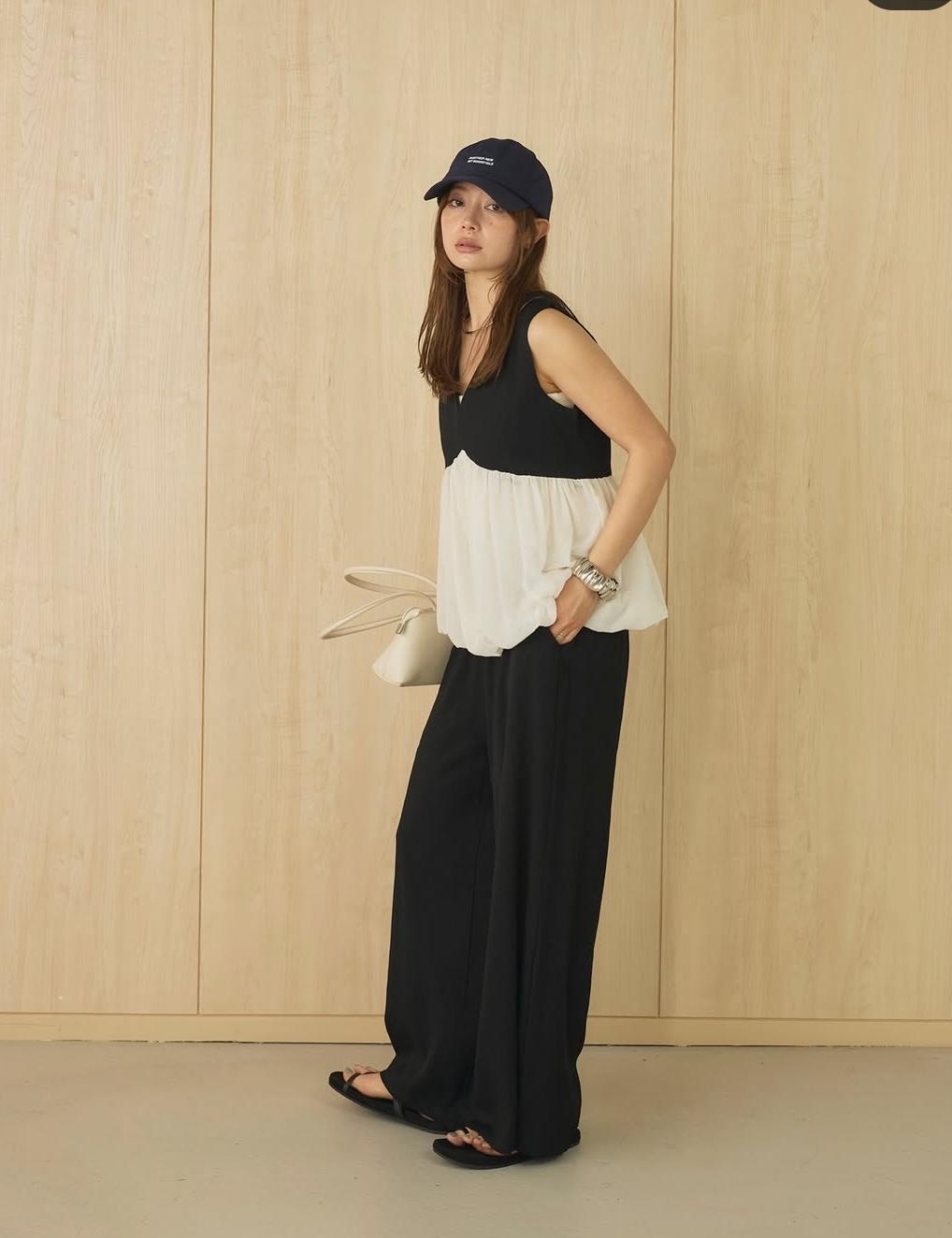 Color Block Ruffled Sleeveless Top And Pant FT839