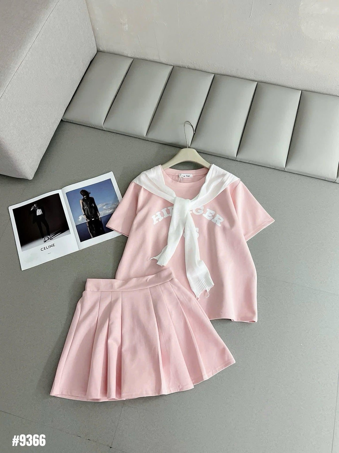 Premium Skirt Set With Scarf FT841