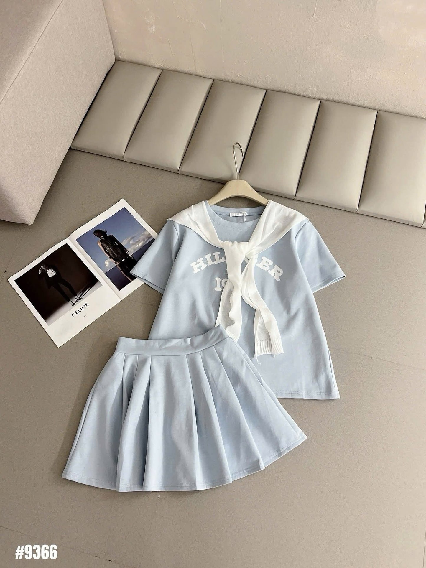 Premium Skirt Set With Scarf FT841