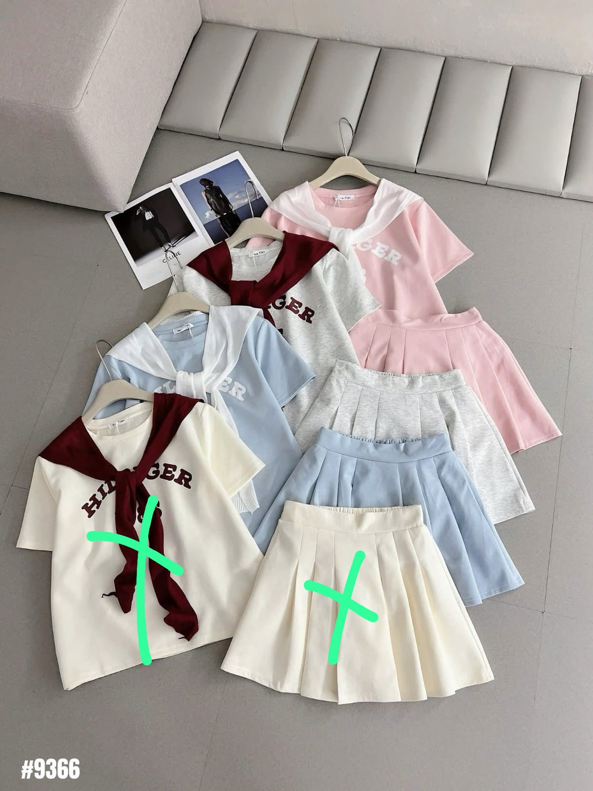 Premium Skirt Set With Scarf FT841