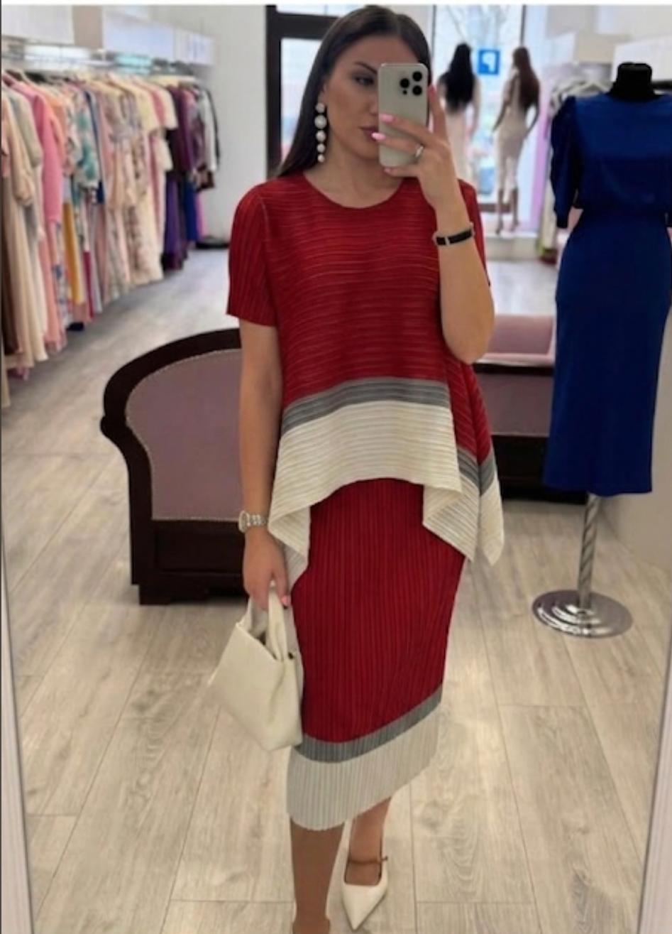 Stunning Luxe Pleated Skirt Set FT886