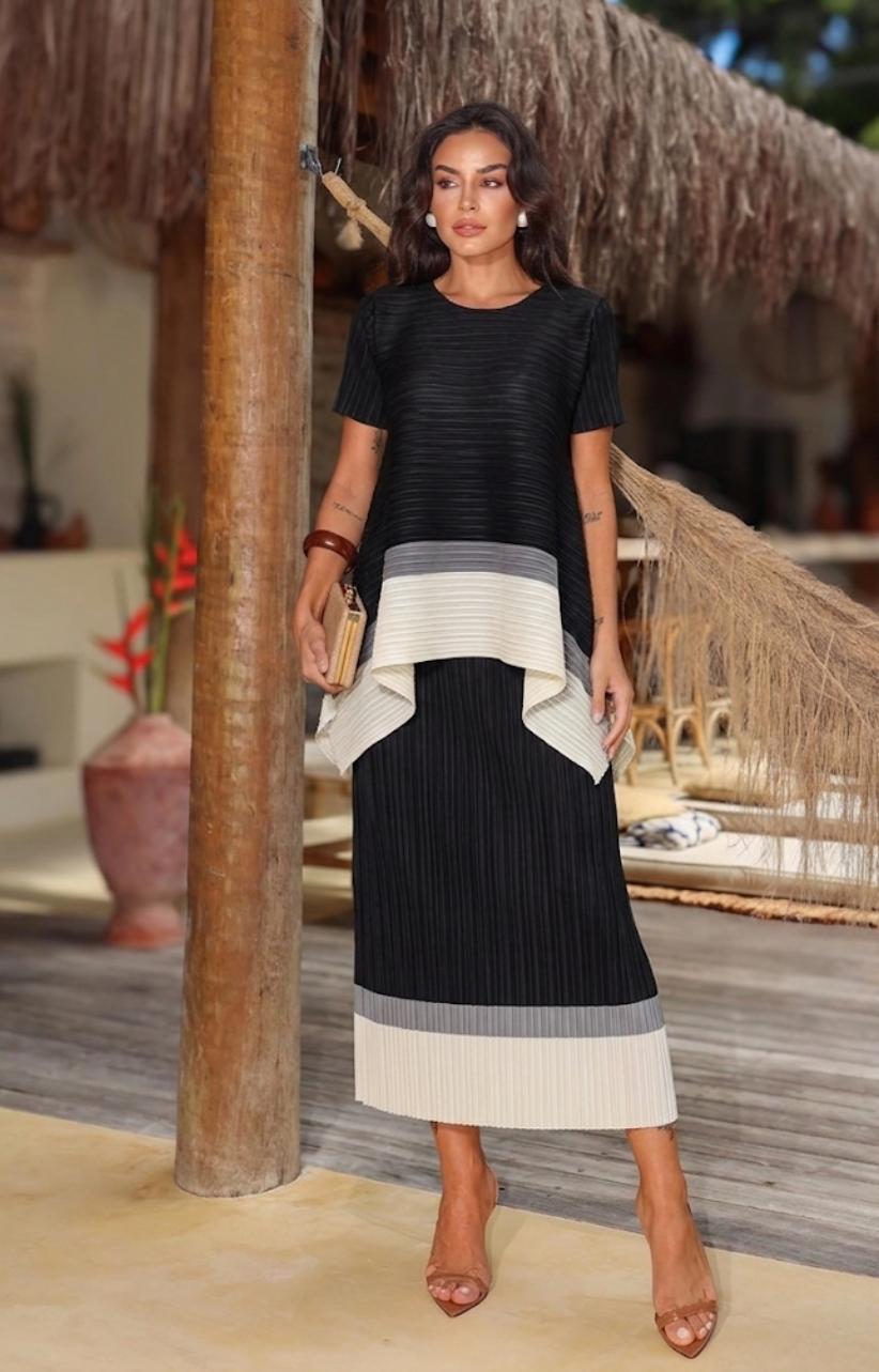 Stunning Luxe Pleated Skirt Set FT886