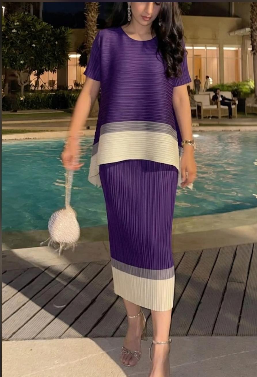 Stunning Luxe Pleated Skirt Set FT886