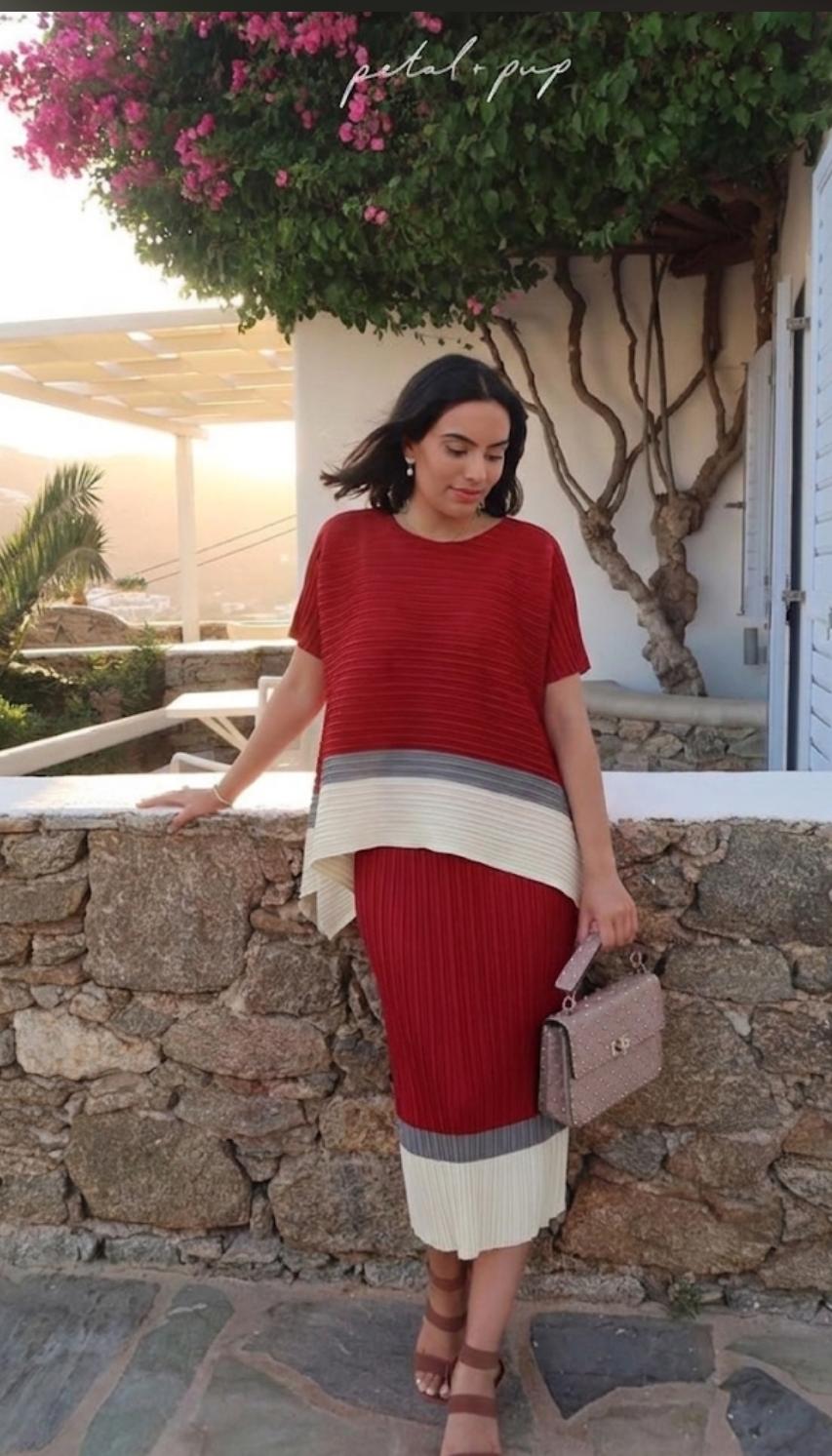Stunning Luxe Pleated Skirt Set FT886