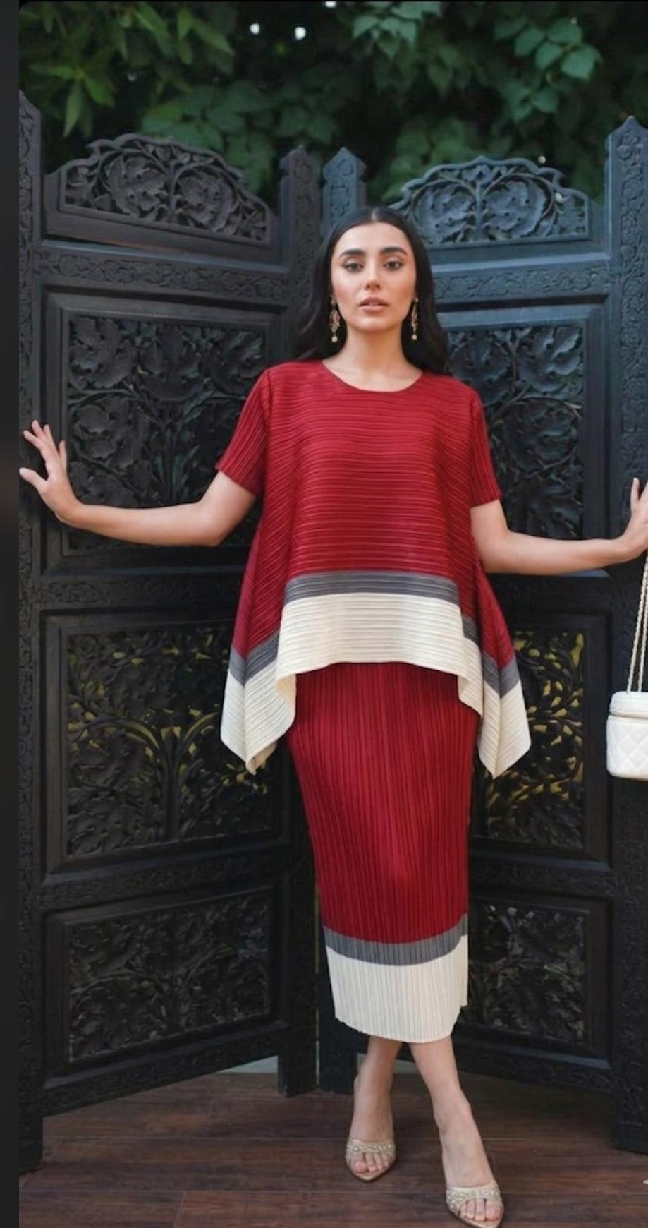 Stunning Luxe Pleated Skirt Set FT886