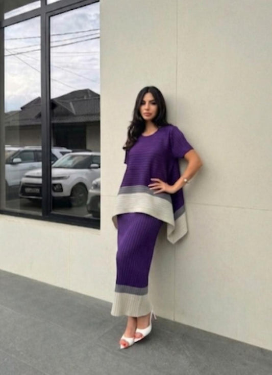 Stunning Luxe Pleated Skirt Set FT886