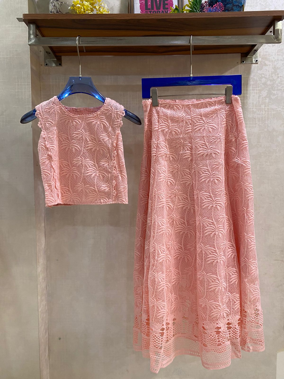 Lace Embroidered Two-Piece Skirt Set FT887