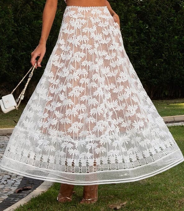 Lace Embroidered Two-Piece Skirt Set FT887
