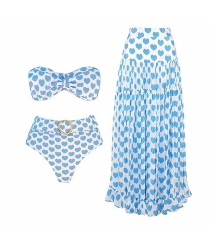 3 Piece Heart Print Skirt Set FT912