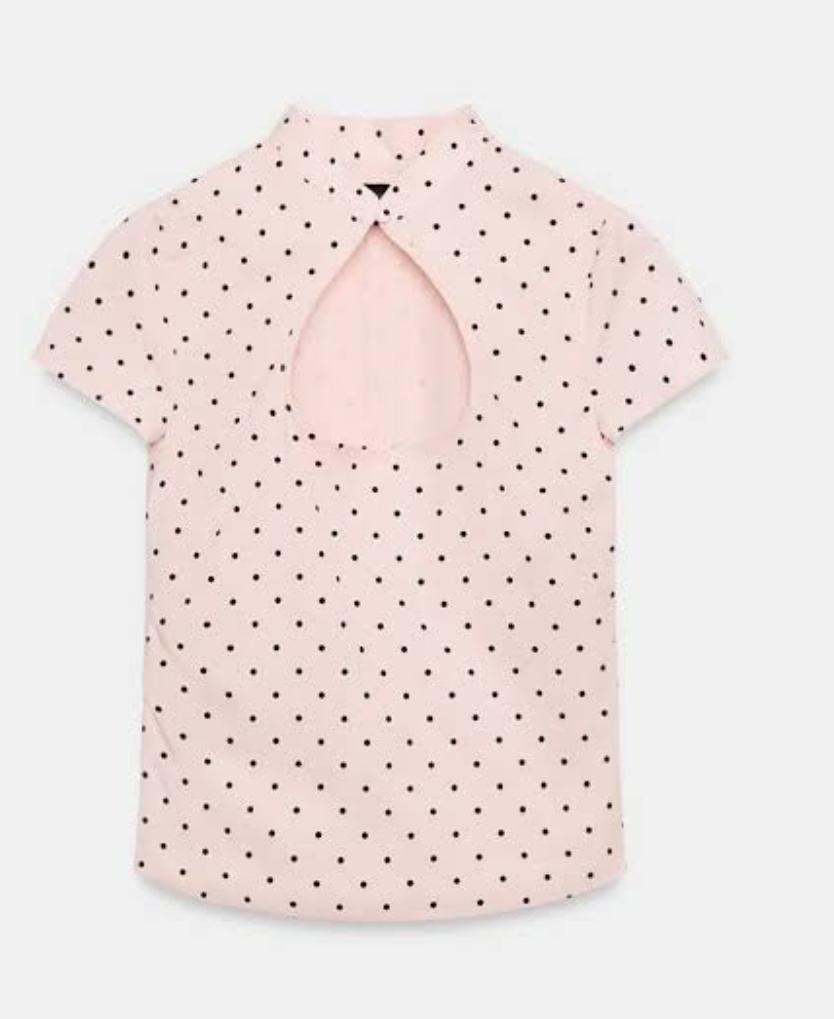 polka Dot Stand Collar Top FT902