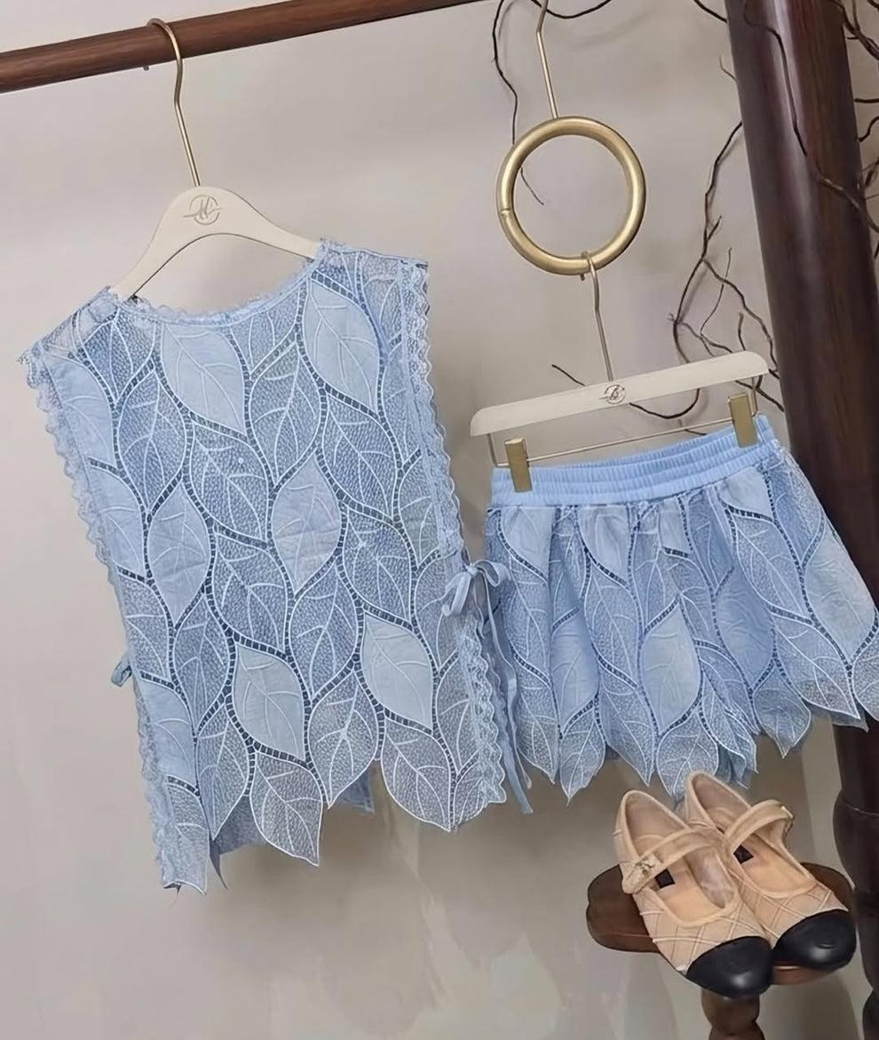 Leaf-Patterned Co-Ord Set With Inner FT916