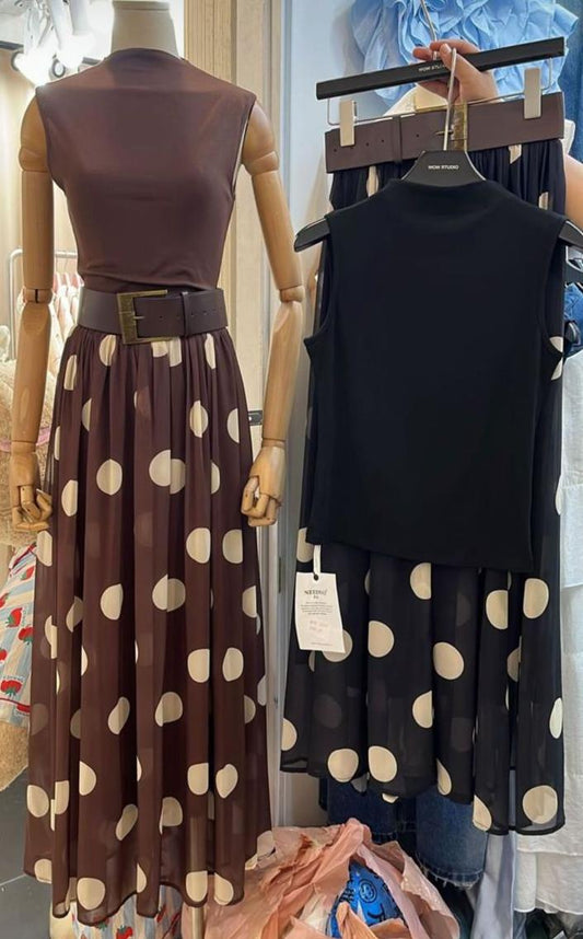Polka Dot 3pc Set With Belt FT917