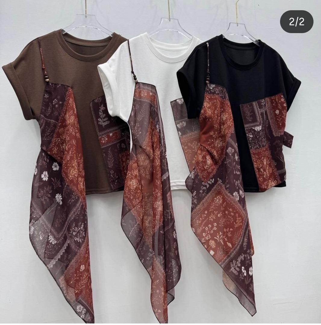 Beautiful Scarf Attached Top FT918