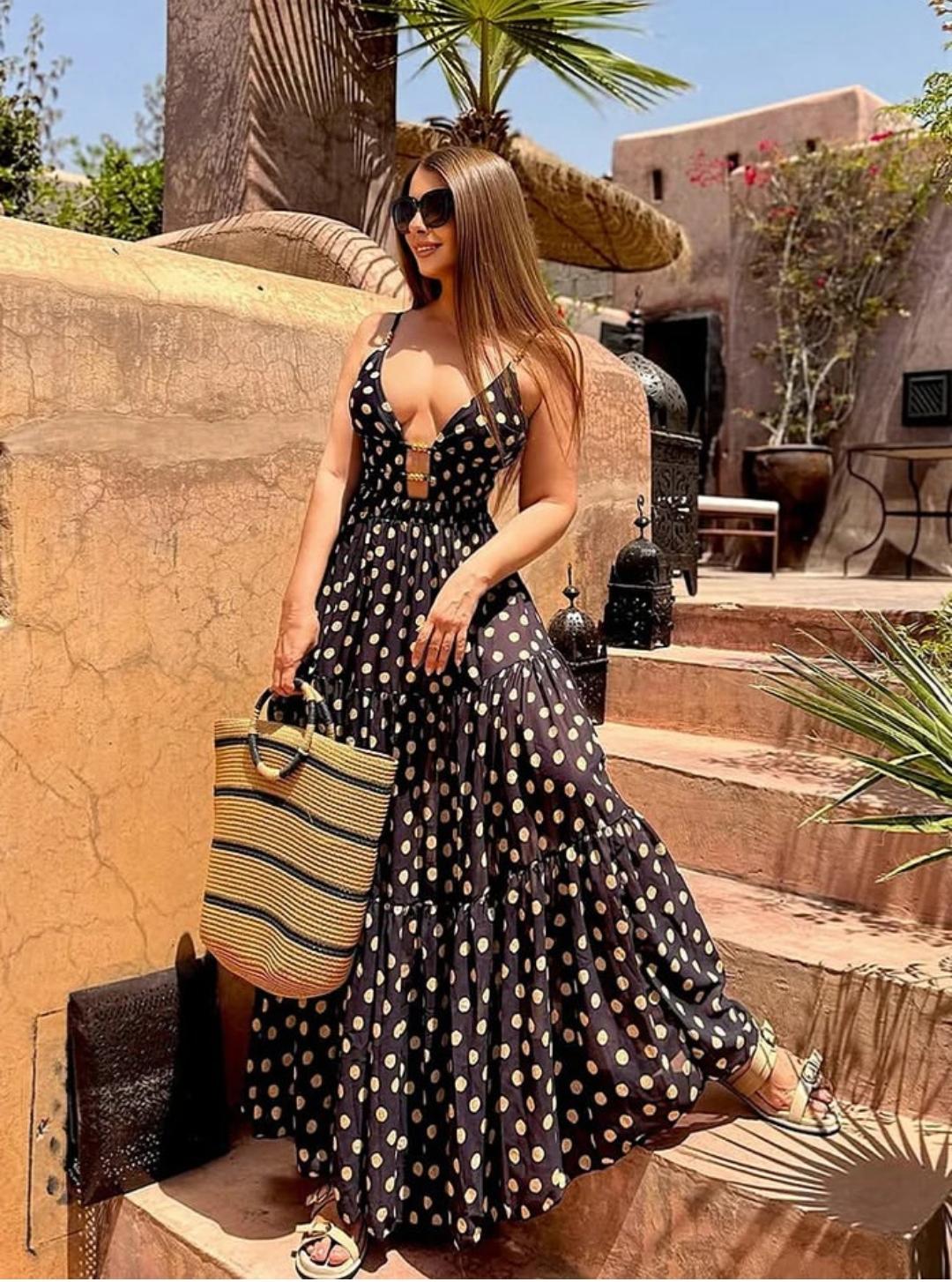 Polka Swimsuit With Skirt FT919