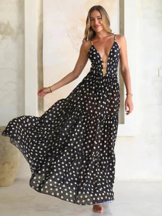Polka Swimsuit With Skirt FT919