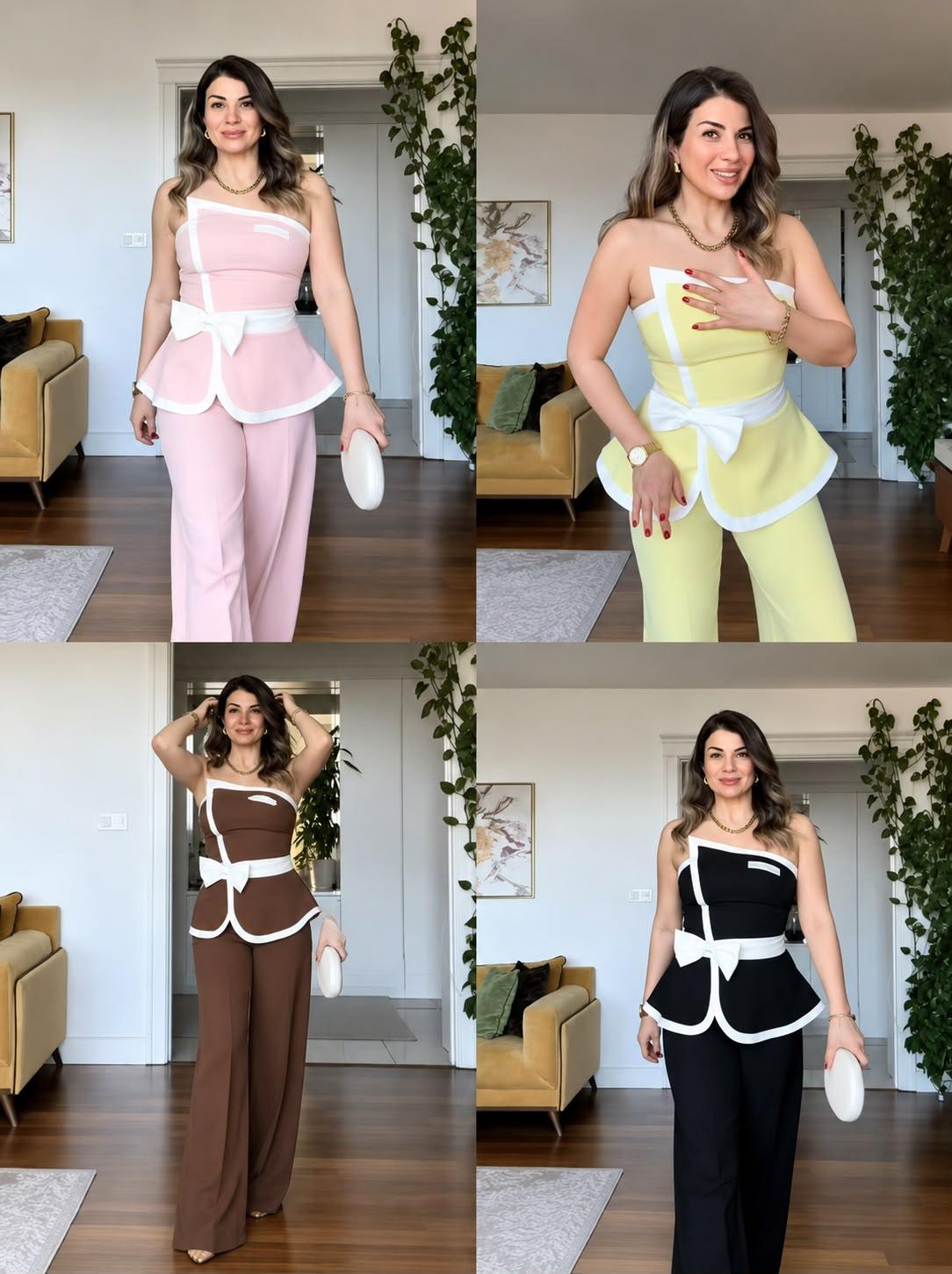 Beautiful Strapless Tube Top With Pant FT924