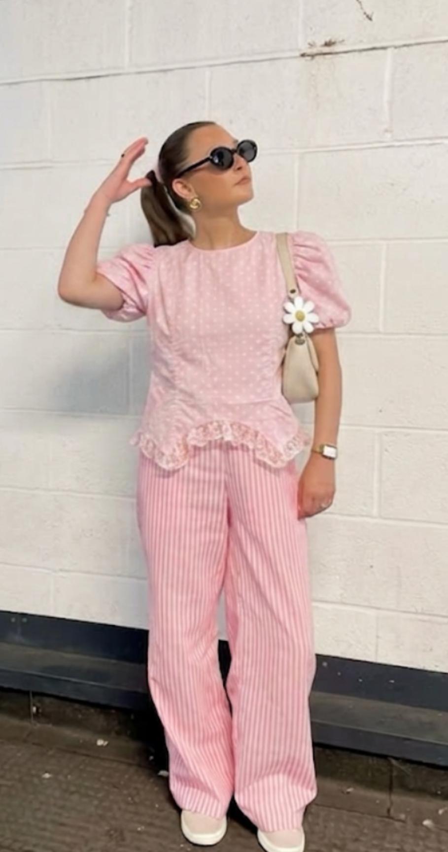 Polka Dot Puff Sleeves Lace Top FT936