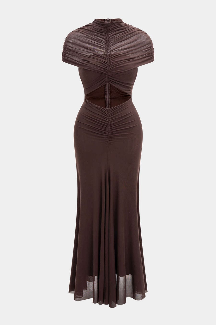 Draped Cutout Mesh Dress FT938