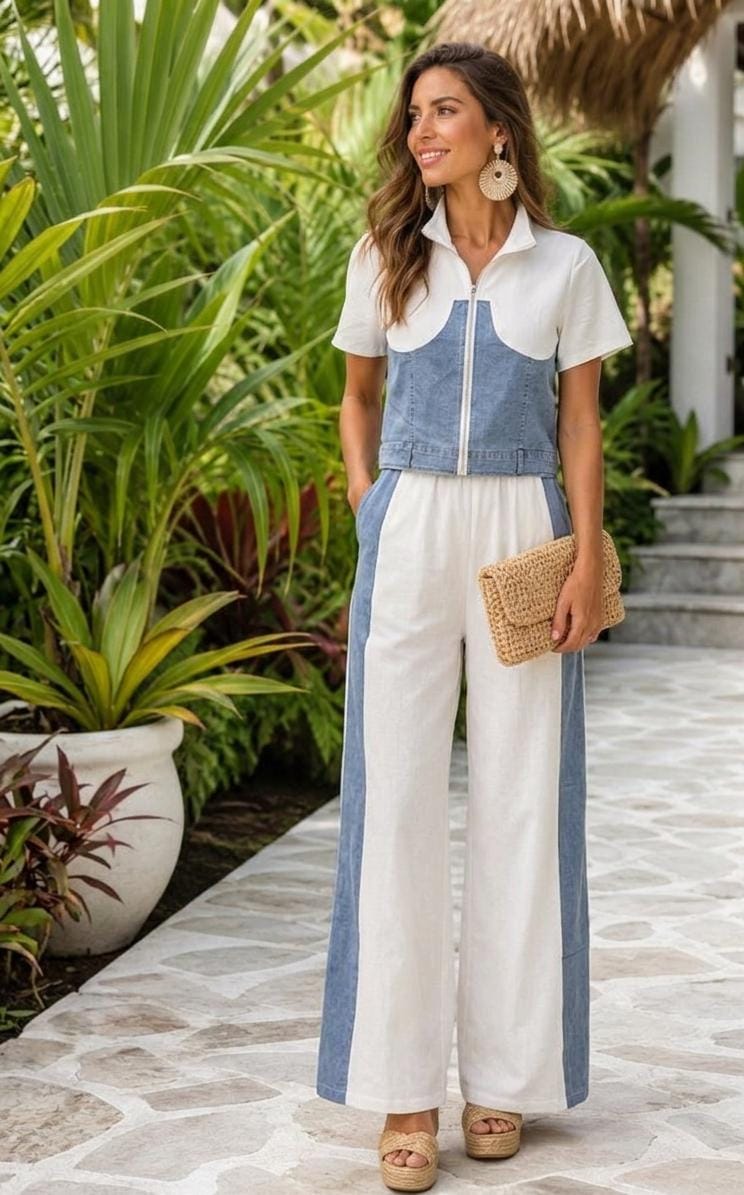 Elegant Denim co ord set FT939