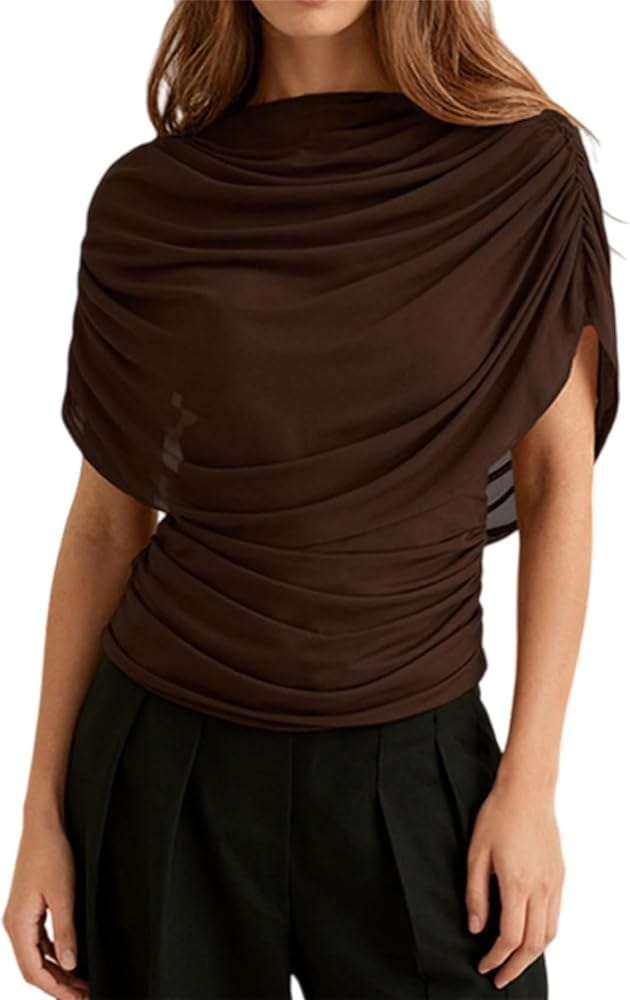 Beautiful Draped cape top FT9482