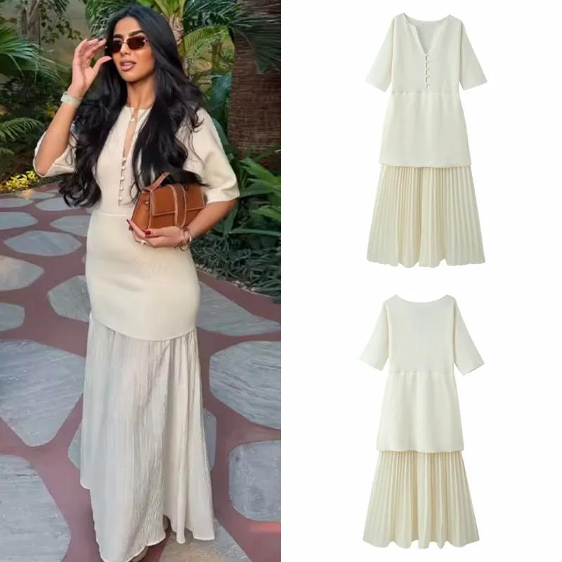Beautiful Combined knit dress FT9481