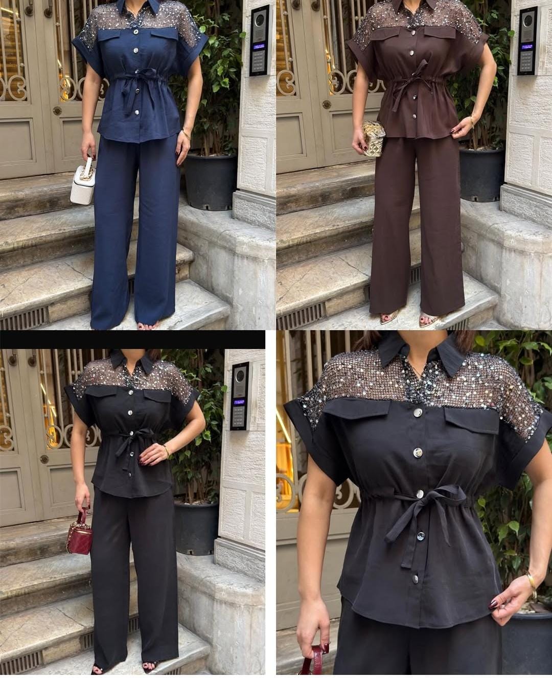 Beautiful sequin detailed drawstring coord set FT9483