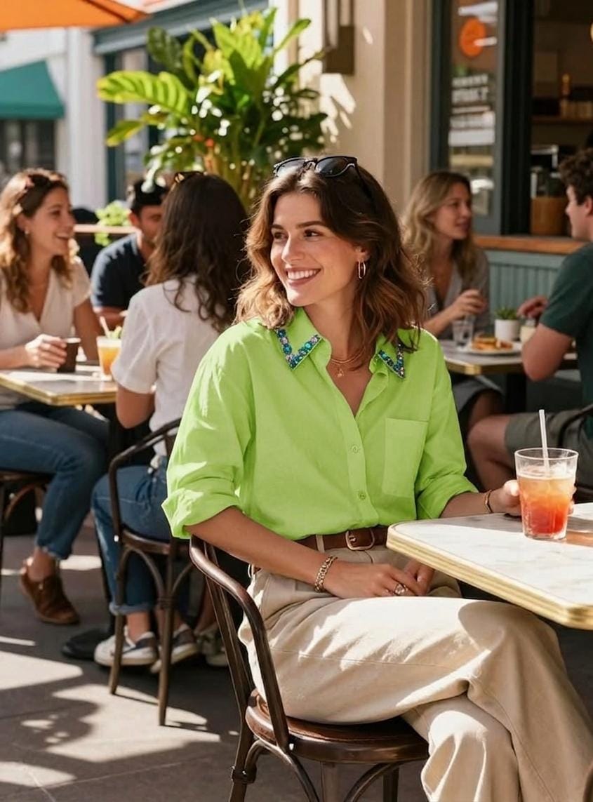 Beautiful Embellished collar shirt FT9484