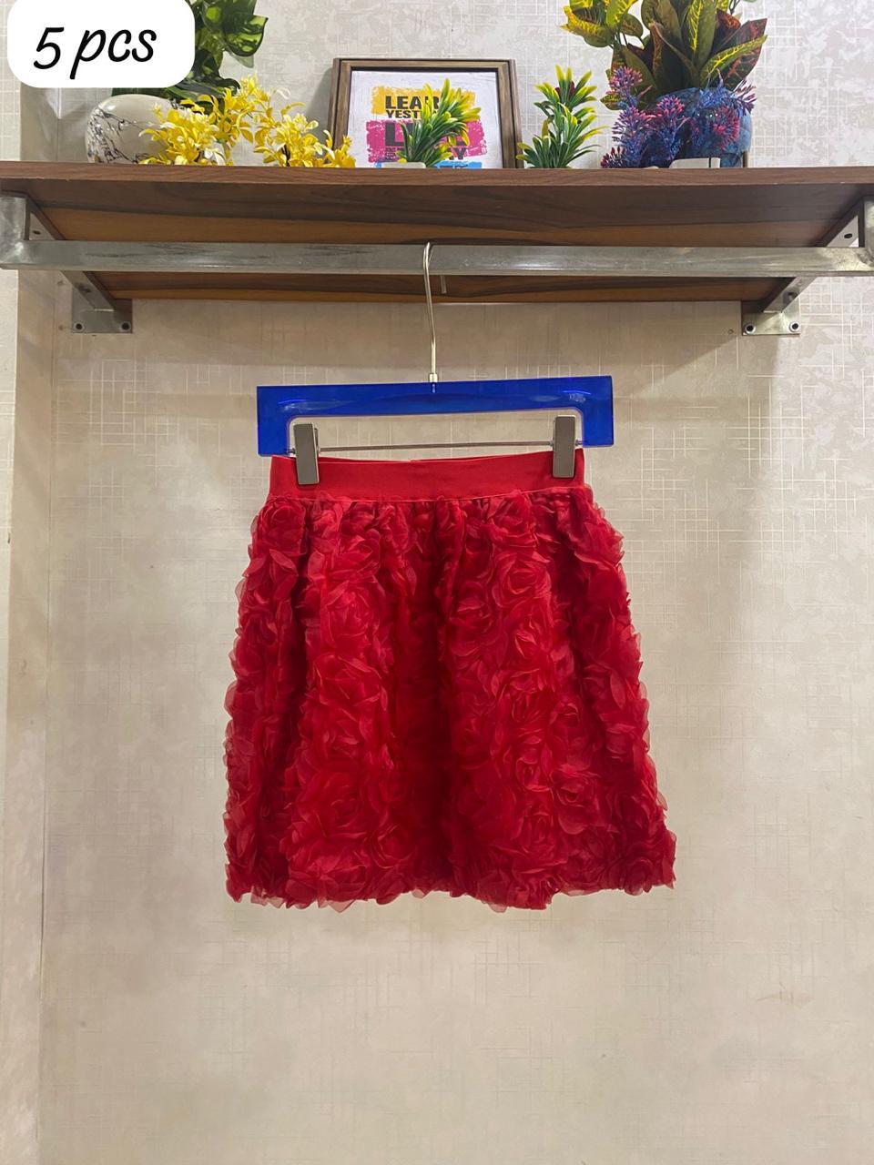 Beautiful Elastic waist 3d flower skirt FT9490