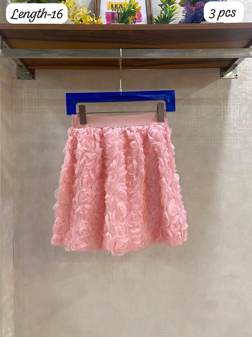 Beautiful Elastic waist 3d flower skirt FT9490